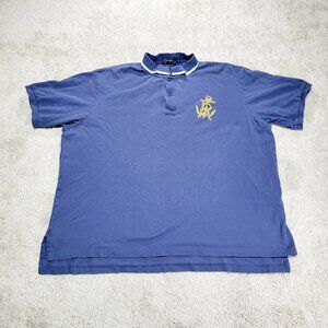 Polo Ralph Lauren Nautical Polo Shirt Men 3XB Blue Anchor Crest Logo Casual